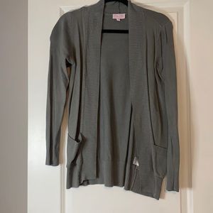 Pink Lily open front grey cardigan